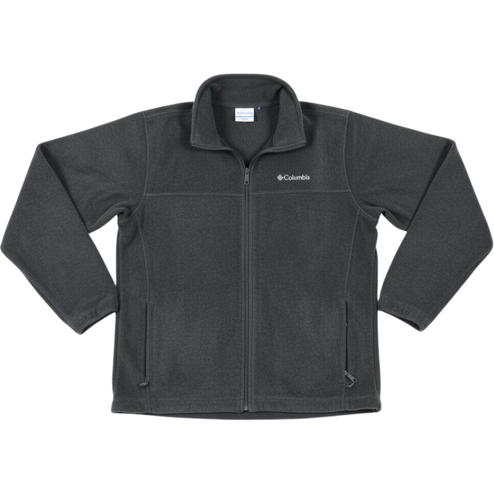 Columbia Mens Full Zip Fleece Jacket Charcoal Grey Large Outdoor Hiking Sweater